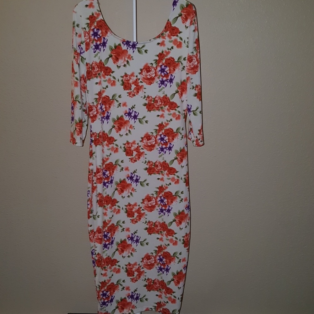 🌹NWOT Floral bodycon dress L🌹